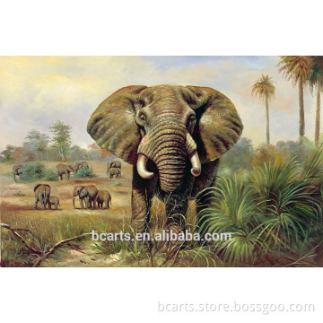 Hot big elephant oil painting for wall decoration